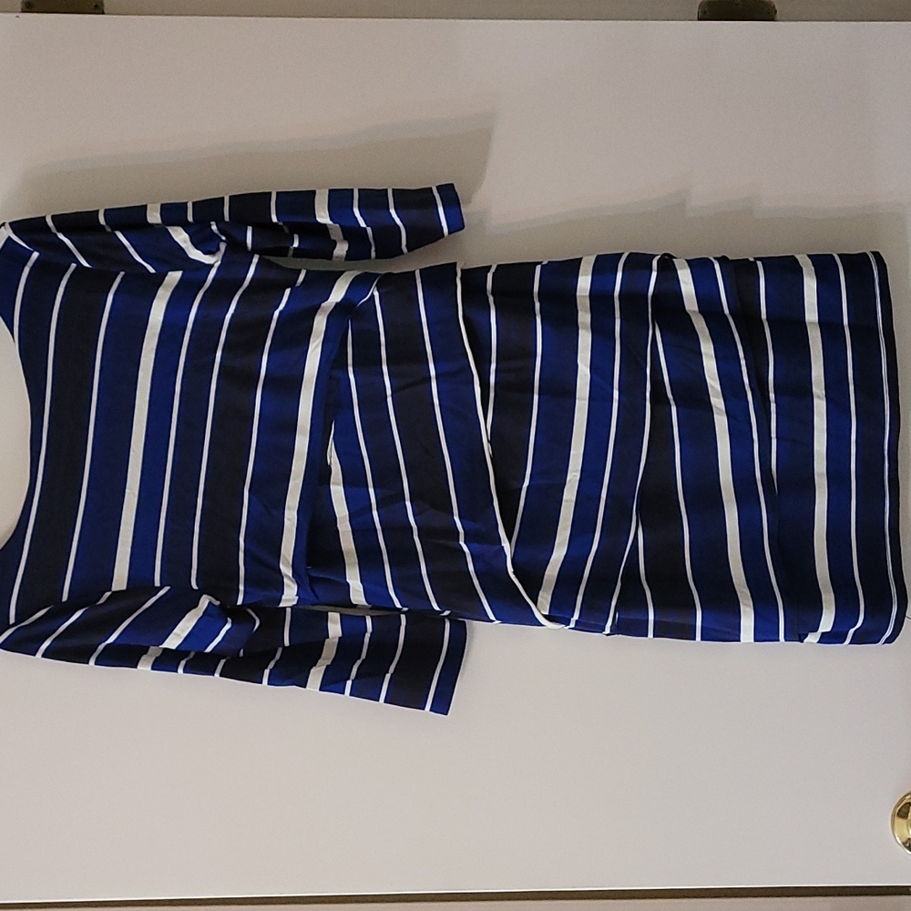 INC Stripes fitted stretch dress w quarter sleeve - Picture 6 of 6